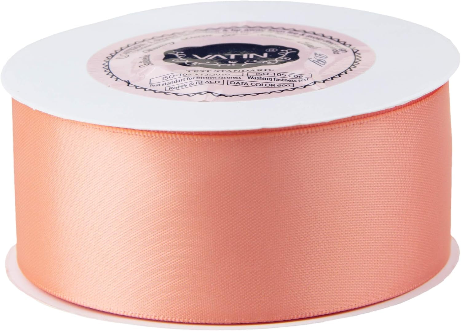 1-1/2 Inches Wide Double Faced Polyester Peach Satin Ribbon Continuous Ribbon- 25 Yard, Perfect for Wedding, Gift Wrapping, Bow Making & Other Projects